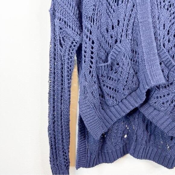 Anthropologie Pilcro Open Stitch Single Button Cardigan XS Blue - Picture 5 of 6